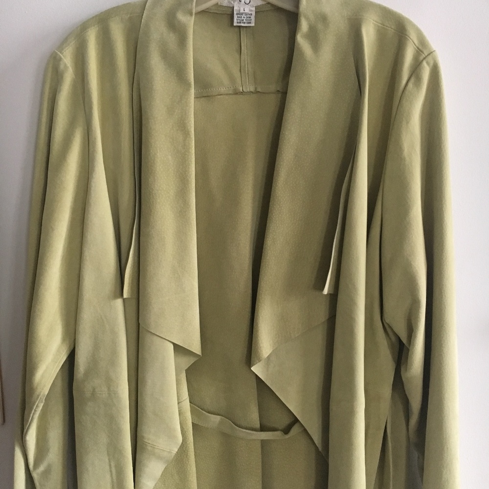 iOS Suede Wrap Jacket in Jade